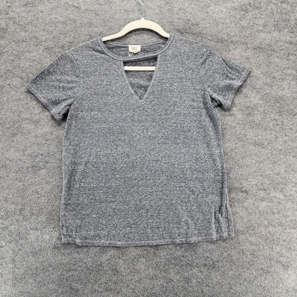 Buckle BKE Shirt Womens XS Short Sleeve Gray V Neck